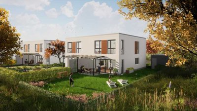 Stilvolles Wohnen nahe WOB & GF. Modernes Doppelhaus mit 202 m2 Garten & Fernblick! KfW 40 Förderung