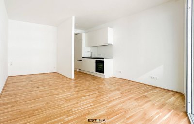 Singlewohnung mit Freifläche und Blick auf die Donauinsel