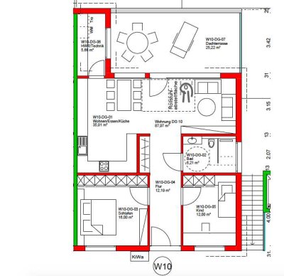 Erstbezug mit Dachterrasse: 3-Zimmer-Wohnung mit gehobener Ausstattung und Tiefgarage