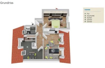Renovierte helle 2-Zimmer Wohnung mit Wohnküche