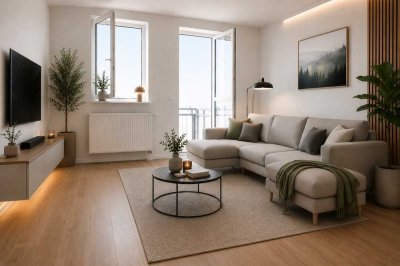 Neu! sanierte 58 m², große Küche,  mit Balkon