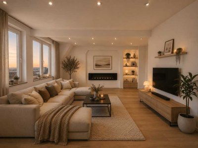 4 bis 5-Zimmer-Maisonette mit Dachterrasse, Weitblick und Einzelgarage
