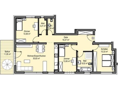 NEUBAU Schöne 4-Zimmer-Wohnung in Gaisbach (W9)