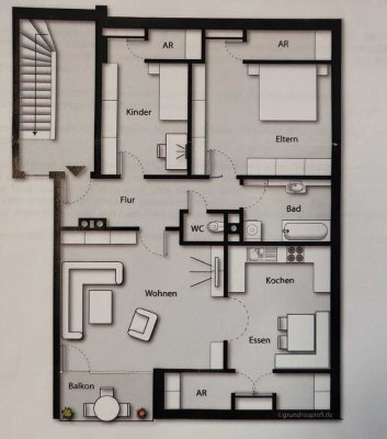 Helle 3-Zimmer Wohnung mit 92m² in Dietmannsried