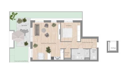 Modernes Wohnerlebnis mit großzügiger Terrasse und höchstem Komfort