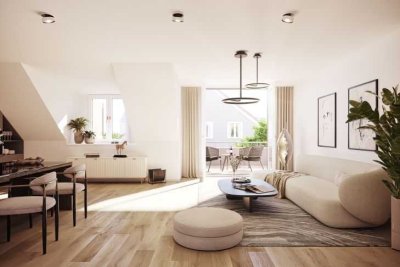 Neubau einer schicken 2-Zimmer Dachgeschosswohnung mit chilliger großer Westterrasse