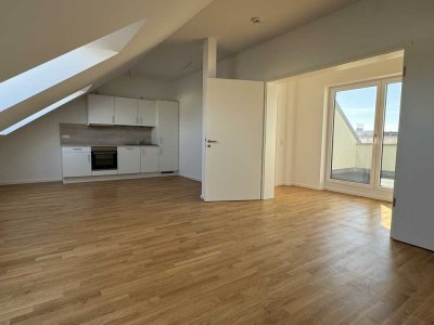 Schicke 3-Zimmer-Wohnung im Neubau mit Dachterasse, EBK und Tageslichtbad mit Dusche + Wanne