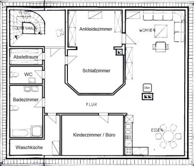 Geräumige und gepflegte 3-Zimmer-DG-Wohnung mit Einbauküche in Berg