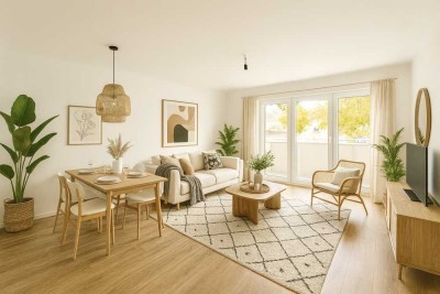 Provisionsfrei - Exklusive, vollständig renovierte 3-Zimmer-Wohnung mit Balkon und EBK