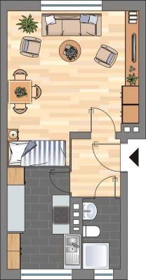 Demnächst frei! 1-Zimmer-Wohnung in Kiel Gaarden-Ost