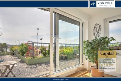 Penthouse-Feeling pur: Stilvolle 3,5-Zimmer-Wohnung mit großer Dachterrasse & Weitblick