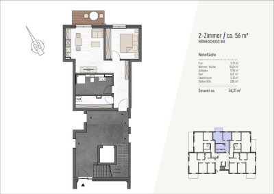 Neubau. Stilvolle kleine 2-Zimmer-Wohnung mit Terrasse in Wismar
