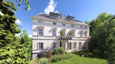 Herrschaftliche Villa in ruhiger Lage | Gartenwohnung mit ca. 4,40 m Raumhöhe | sanierungsbedürftig | Parkplatz | U-Bahnnähe