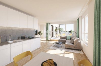 ANLAGEWOHNUNG - Sonnige 2 Zimmerwohnung mit 26 m² Terrasse und Weitblick