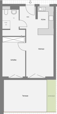 Sonnige 2-Zimmer-Wohnung mit traumhafter Eckterasse im ruhigen Innenhof, fußläufig zur Altstadt