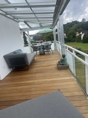 Gößweinstein-Wohnen wie im Urlaub, 3-ZW m. großz. Raumauft., top. Austatt.  gr.Terrasse m. Fernblick