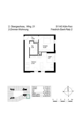 Exklusive, neuwertige 2-Zimmer-Wohnung mit gehobener Innenausstattung mit Balkon in Köln Porz