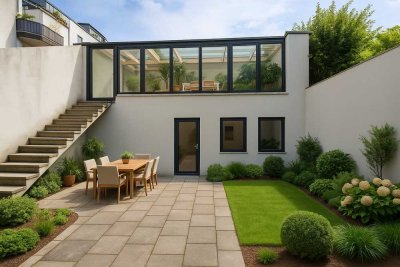 Kompakte Gartenwohnung mit Atelier – kreative Wohn- und Arbeitswelt in Köln-Lindenthal