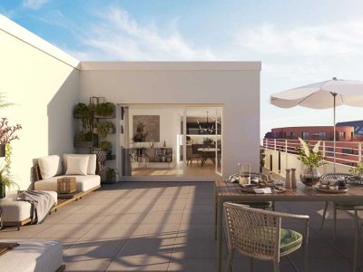 Wohnen auf höchster Ebene mit Panoramablick: 3-Zimmer-Penthouse-Wohnung mit großzügiger Dachterrasse