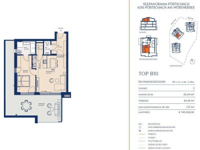 2-Zimmer-Dachgeschoss-Wohnung mit Seeblick - SEEPANORAMA Pörtschach