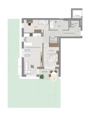 Schöne Gartenwohnung mit Terrasse und Garten