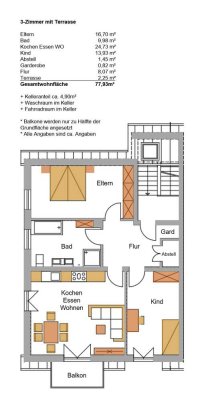 Moderne 3-Zimmer-Wohnung mit 77,9 m² in Großmehring