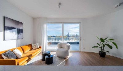 Online besichtigen! Sonniges Penthouse mit 3 Zimmern, Einbauküche und Dachterrasse mit Seeblick