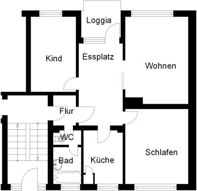 3-Zi.-Wohnung im Erdgeschoss mit Balkon
