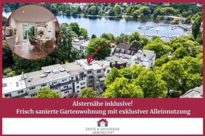 Alsternähe inklusive!
 Frisch sanierte Gartenwohnung mit exklusiver Alleinnutzung