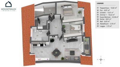 Kernsanierte 3 Zimmerwohnung in Lahr mit Loggia