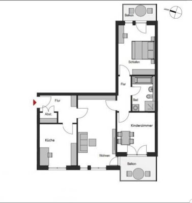 moderne 3-Raum Wohnung 82qm