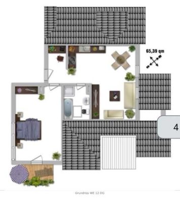 Schöne, modernisierte 2-Zimmer-Dachgeschosswohnung mit Balkon in Böblingen-Dagersheim