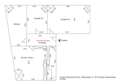 Wunderschöne 3-Zimmer-Dachgeschosswohnung in Hagen