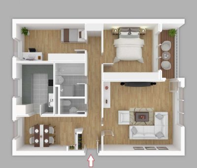 großzügige 3,5 Zimmer-Erdgeschoss-Wohnung mit Balkon und Pkw-Stellplatz im Freien