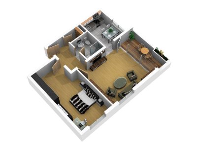 Lichtdurchflutete 2-Zimmer-Wohnung mit Balkon &amp; Dachterrasse in zentraler Lage