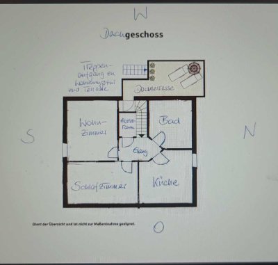 gemütliche 2-Raum-DG-Wohnung mit Dachterrasse in Aichach - Algertshausen