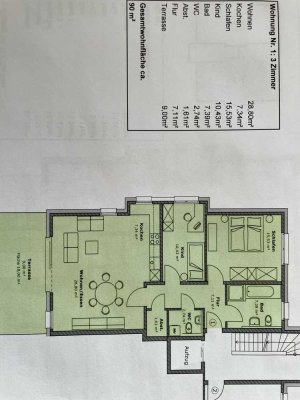 Exklusive, neuwertige 3-Raum-EG-Wohnung mit gehobener Innenausstattung mit EBK in Jestetten