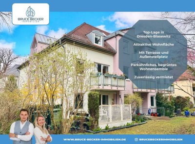 Begehrte Lage! Vermietete 3-Zimmer-Wohnung mit Terrasse und Stellplatz in parkähnlicher Wohnanlage
