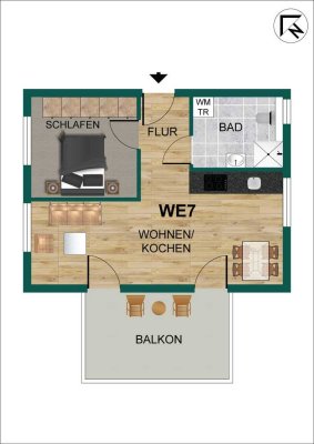 Kernsanierte 2-Zimmer Wohnung mit Balkon in begehrter Wohnlage von Bonn-Rüngsdorf