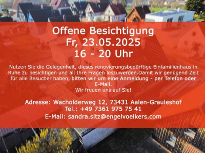 OFFENE Besichtigung: Toplage in Aalen:  Einfamilienhaus mit Potenzial im Grauleshof