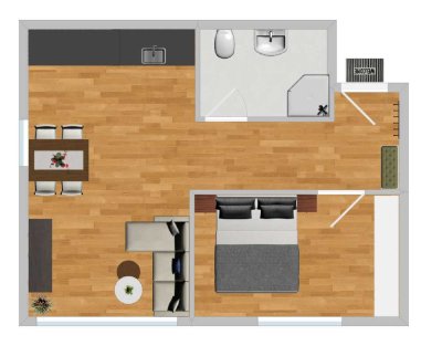 Frisch renovierte 2 Zimmer-Wohnung mit neuer Küche