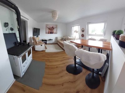 Wohnen wie im Haus: 4,5-Zimmer-Maisonette mit Garten, Sauna, Garage und Aussicht bis zum Funkturm