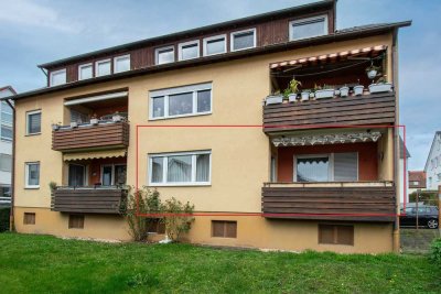 Komplett sanierte 3-Zimmer-Wohnung im Zentrum von Rutesheim –  Balkon, neue Einbauküche