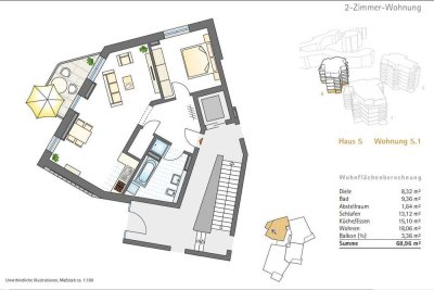 Attraktive 2-Zimmer Wohnung mit Balkon im EG in Kempten-Stiftallmey