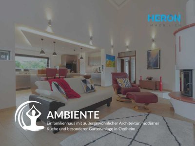 AMBIENTE - Einfamilienhaus mit außergewöhnlicher Architektur und besonderer Gartenanlage in Oedheim
