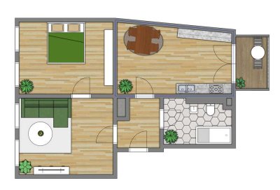 Schöne Dachgeschosswohnung mit Balkon in Burg