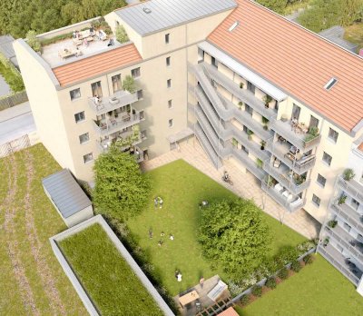 Provisionsfreier und förderfähiger NEUBAU * 4 Zimmer * Balkon zum Garten