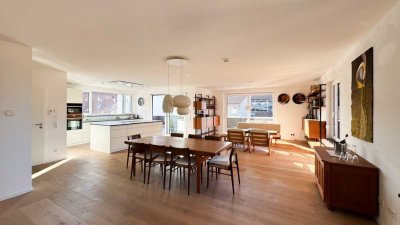 Exkl. Penthouse – hell, barrierefrei, teilbar, mit gr. Terrasse, Sauna, Küche und herrlichem Blick