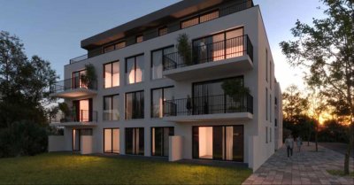 Erstbezug: Stilvolle 3,5-Zimmer-Wohnung mit Balkon & Einbauküche im KfW-55-Neubau