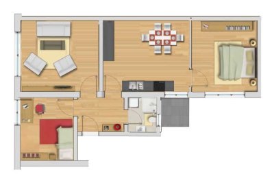 Helle 3,5-Zimmer Wohnung mit Balkon im 2. OG in Duisburg-Fahrn